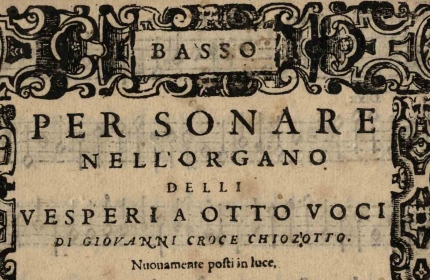 Basso per sonare nell'organo delli vesperi a otto voci