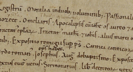 Inventories of medieval library